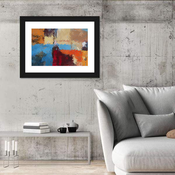 Hand-drawn Textured Abstract Painting Canvas Wall Art