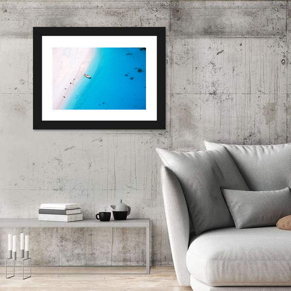 Aerial Beach on Zakynthos Island Canvas Wall Art