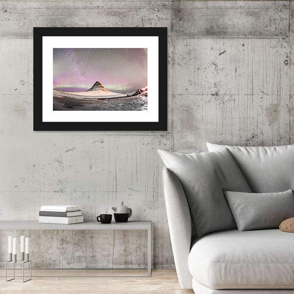 Aurora Borealis Over Kirkjufell Iceland Canvas Wall Art