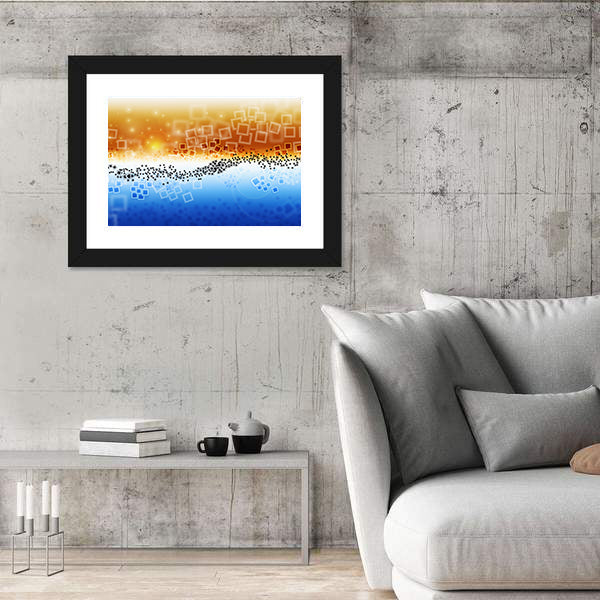 Data Transfer Abstract Landscape Canvas Wall Art