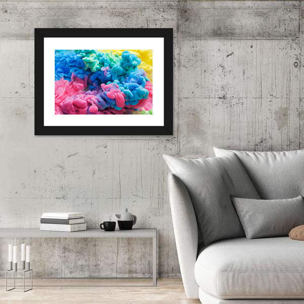 Colorful Acrylic Ink Swirls Canvas Wall Art