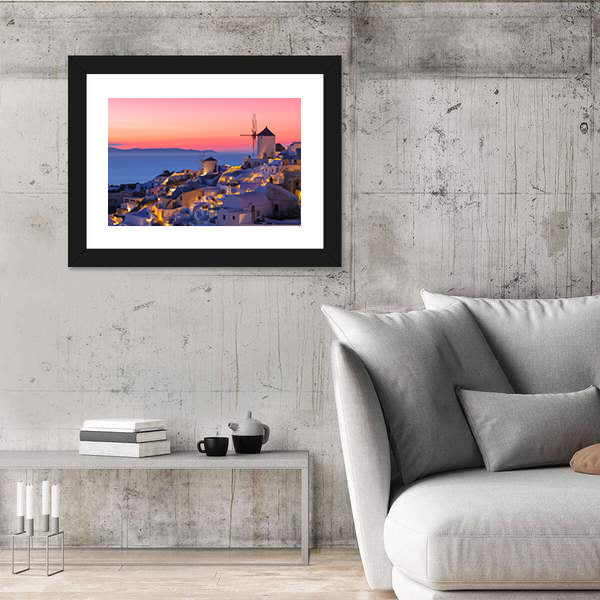 Sunset in Santorini Canvas Wall Art