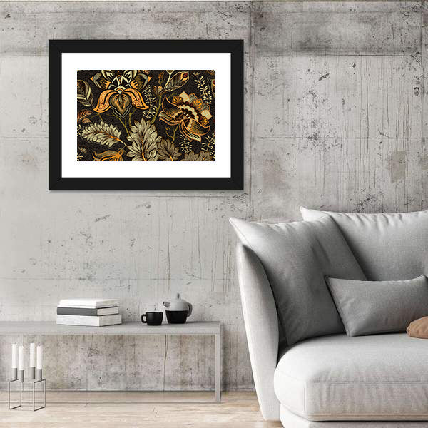 Vintage Ethnic Floral Texture Canvas Wall Art