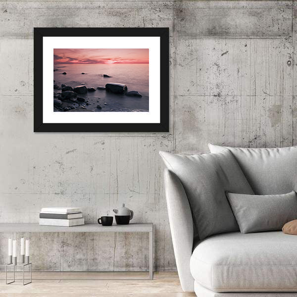 Lakeshore at Sunset in Michigan Canvas Wall Art