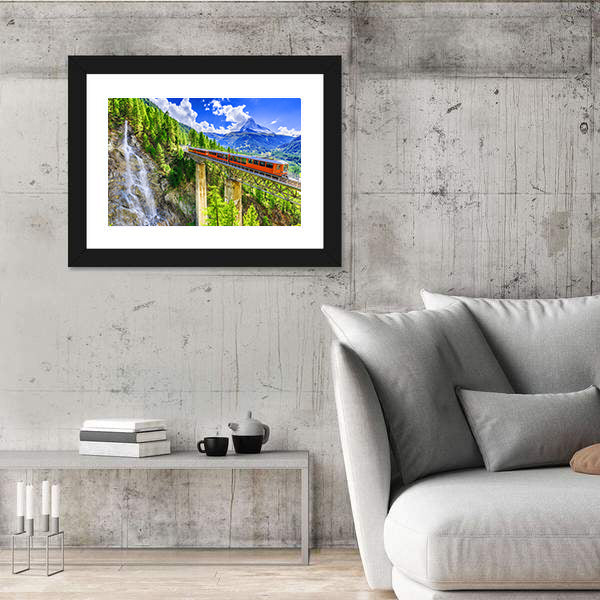 Gornergrat Tourist Train In Zermatt, Switzerland Canvas Wall Art