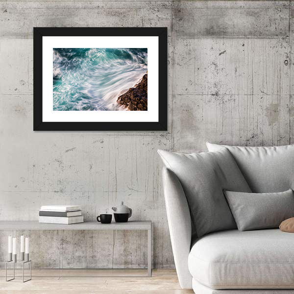 Ocean Waves Abstract Canvas Wall Art