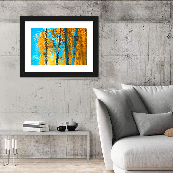 Autumn Reflections In Water Canvas Wall Art