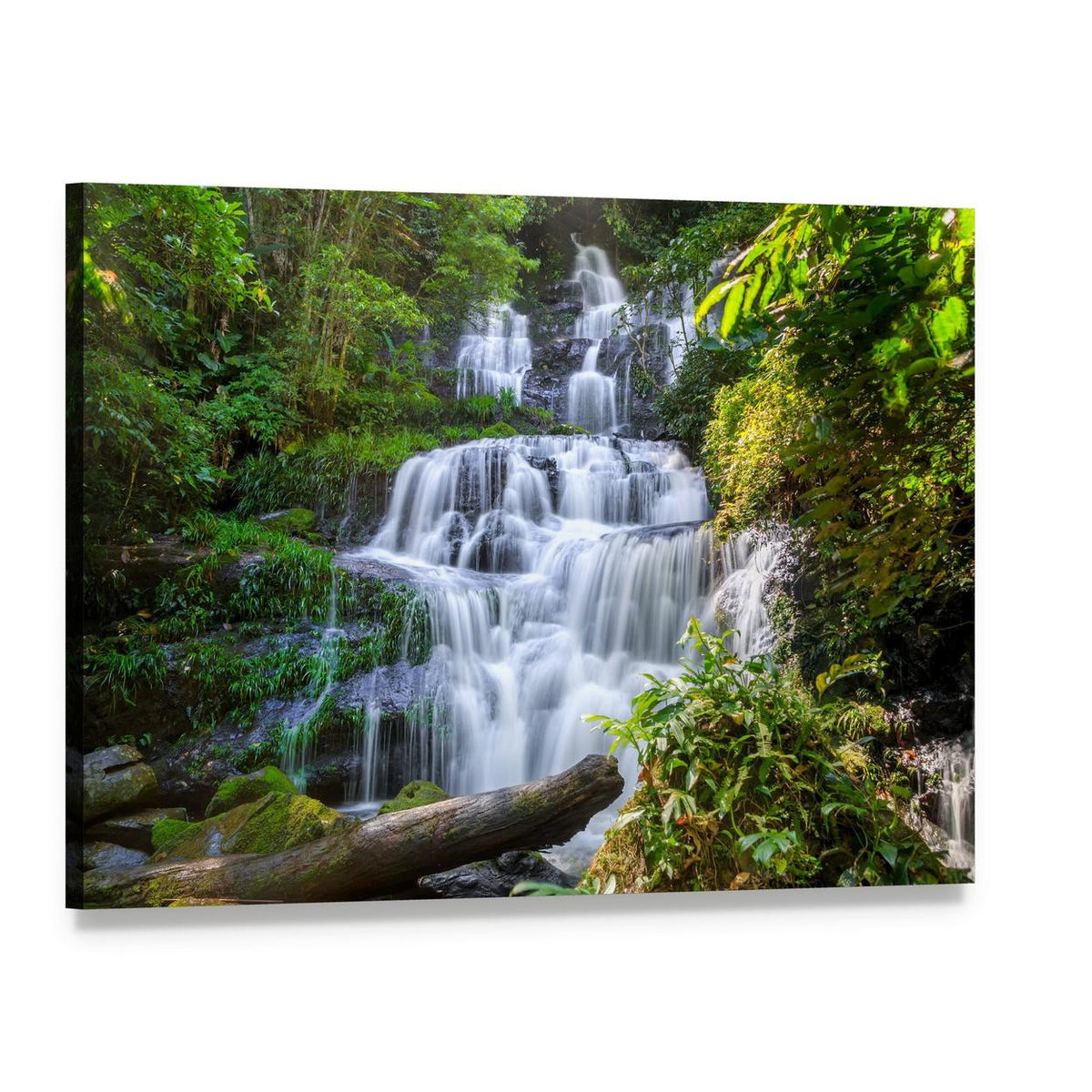 Mun Daeng Waterfall Canvas Wall Art, single panel gallery wrapped canvas, angled product view
