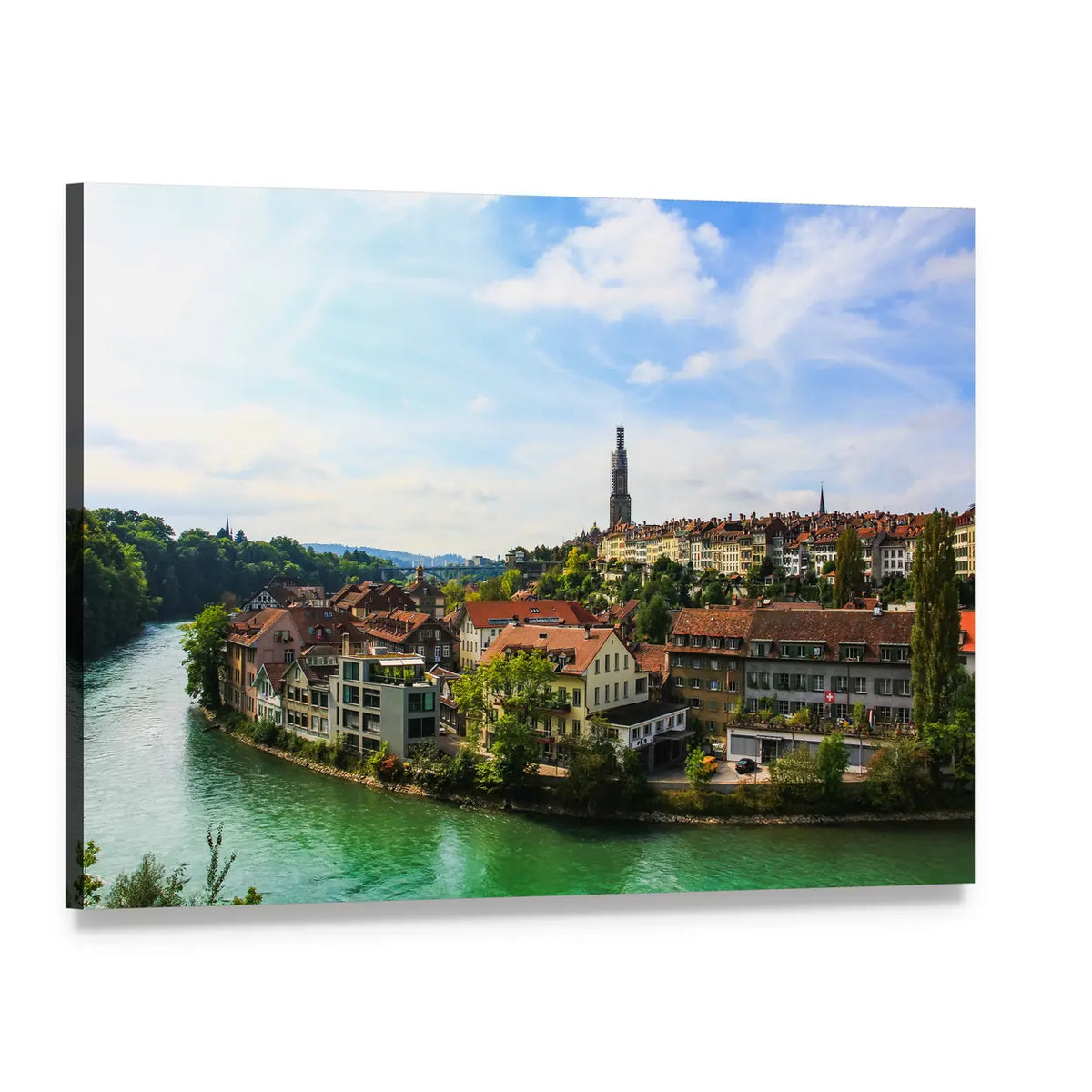 Bern Old Town by Green River Canvas Wall Art, single panel gallery wrapped canvas, angled product view