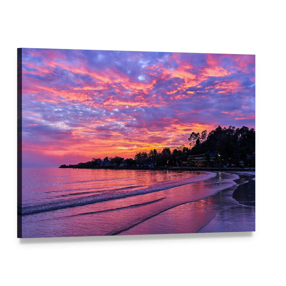 Sunset on Koh Chang Island Canvas Wall Art, single panel gallery wrapped canvas, angled product view