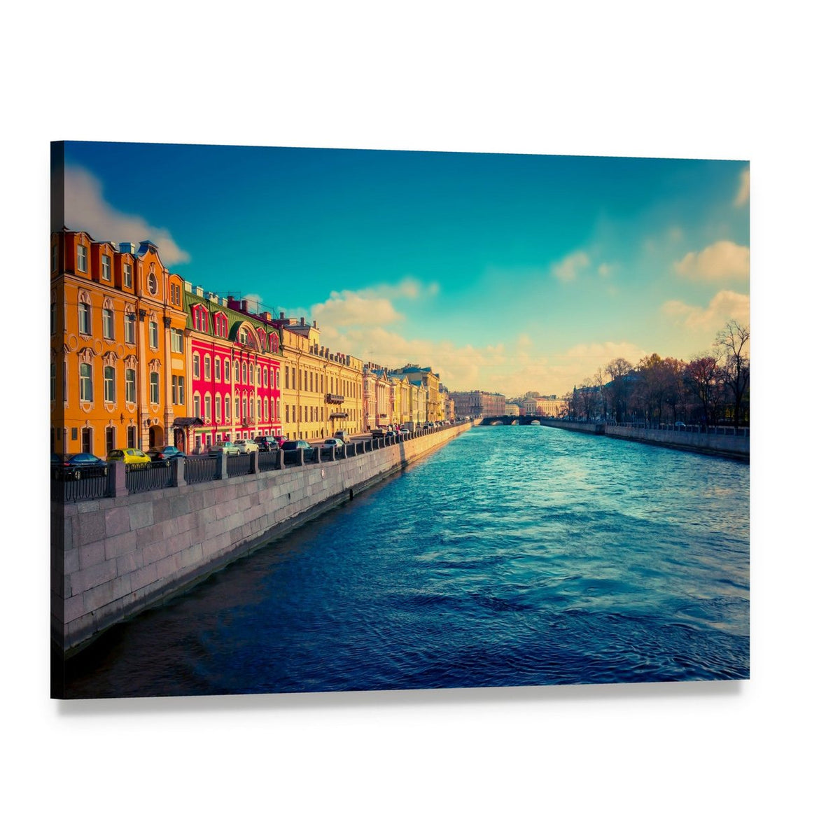 Fontanka Canal in Saint Petersburg Canvas Wall Art, single panel gallery wrapped canvas, angled product view