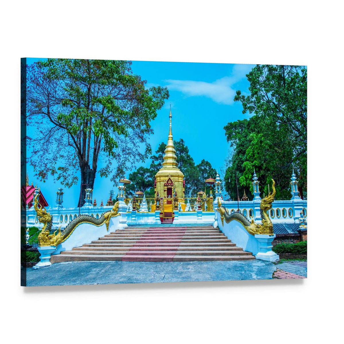 Prathat Doi Wao Temple Canvas Wall Art, single panel gallery wrapped canvas, angled product view