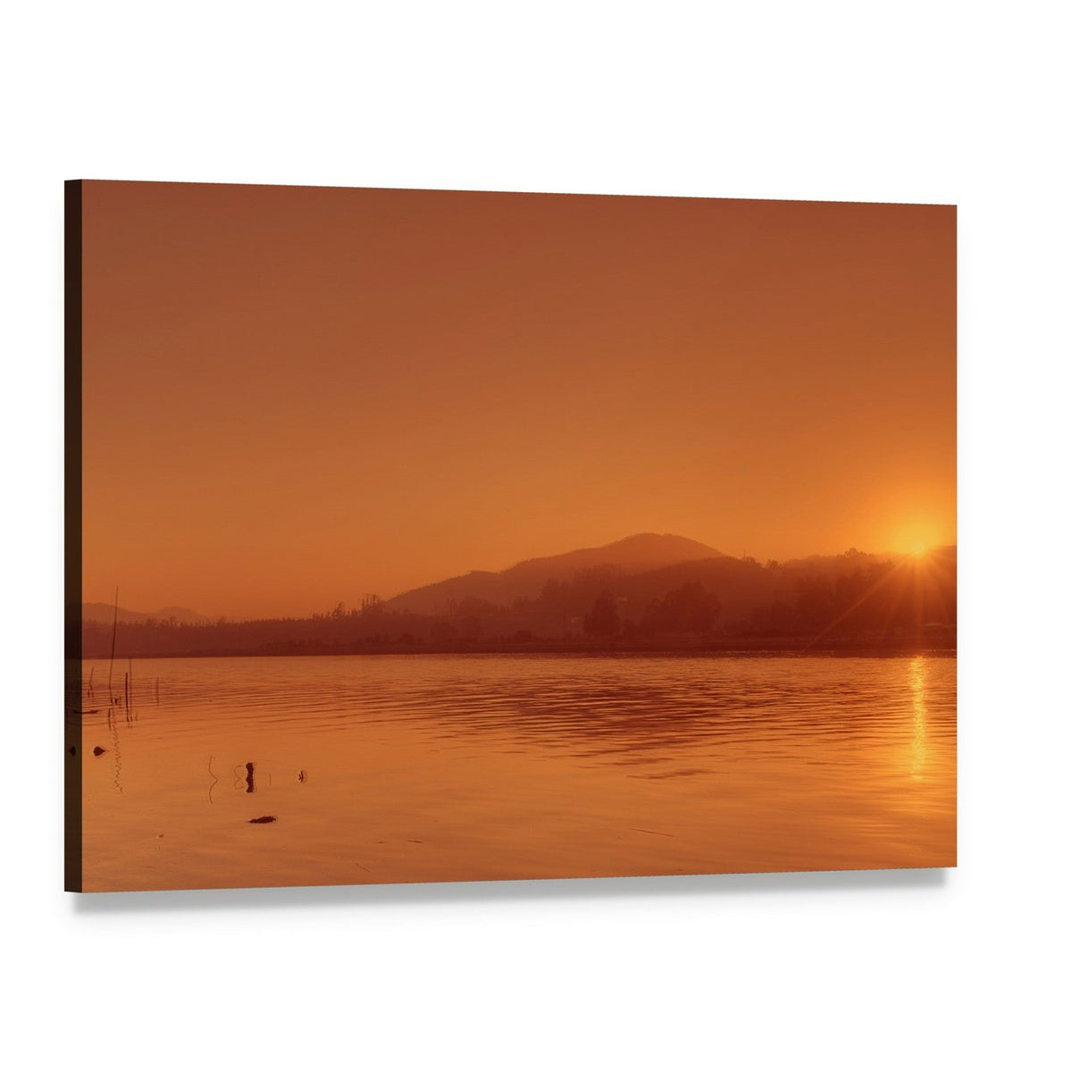 Nile River Sunset in Egypt Canvas Wall Art, single panel gallery wrapped canvas, angled product view