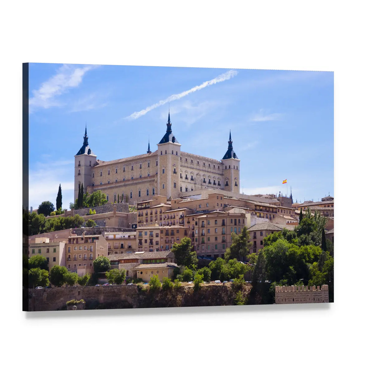 Alcazar in Toledo Canvas Wall Art, single panel gallery wrapped canvas, angled product view