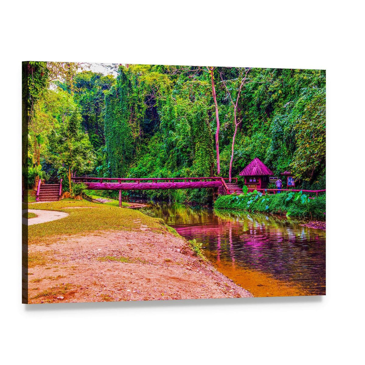 Phu Sang National Park Forest View Canvas Wall Art, single panel gallery wrapped canvas, angled product view