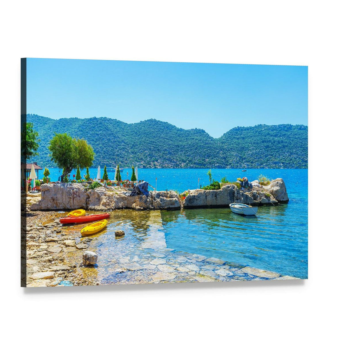 Coast of Kalekoy Canvas Wall Art, single panel gallery wrapped canvas, angled product view