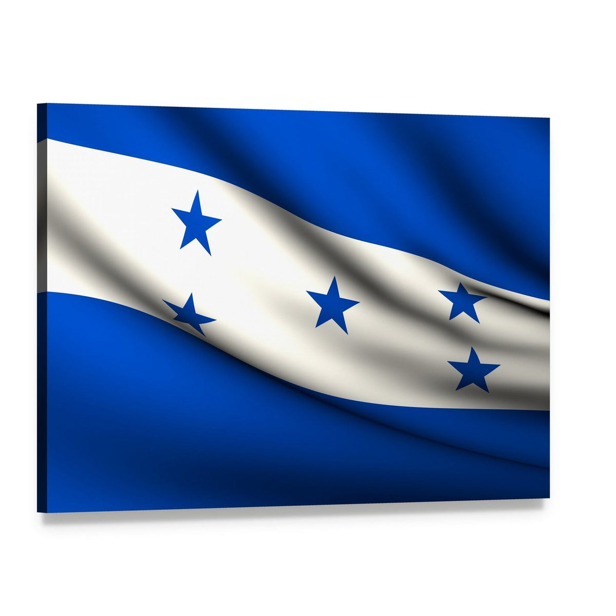 Waving Honduras Flag Canvas Wall Art, single panel gallery wrapped canvas, angled product view