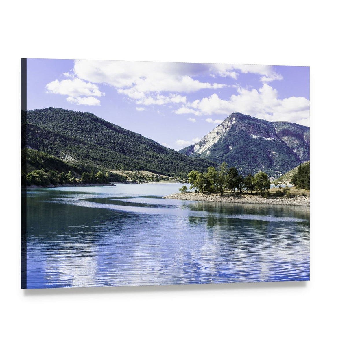 Lake Castillon, France Canvas Wall Art, single panel gallery wrapped canvas, angled product view