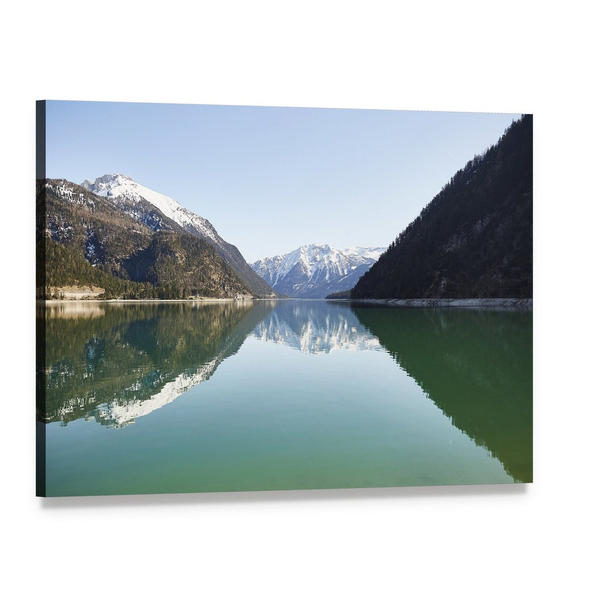 Achensee Lake Austria Canvas Wall Art, single panel gallery wrapped canvas, angled product view