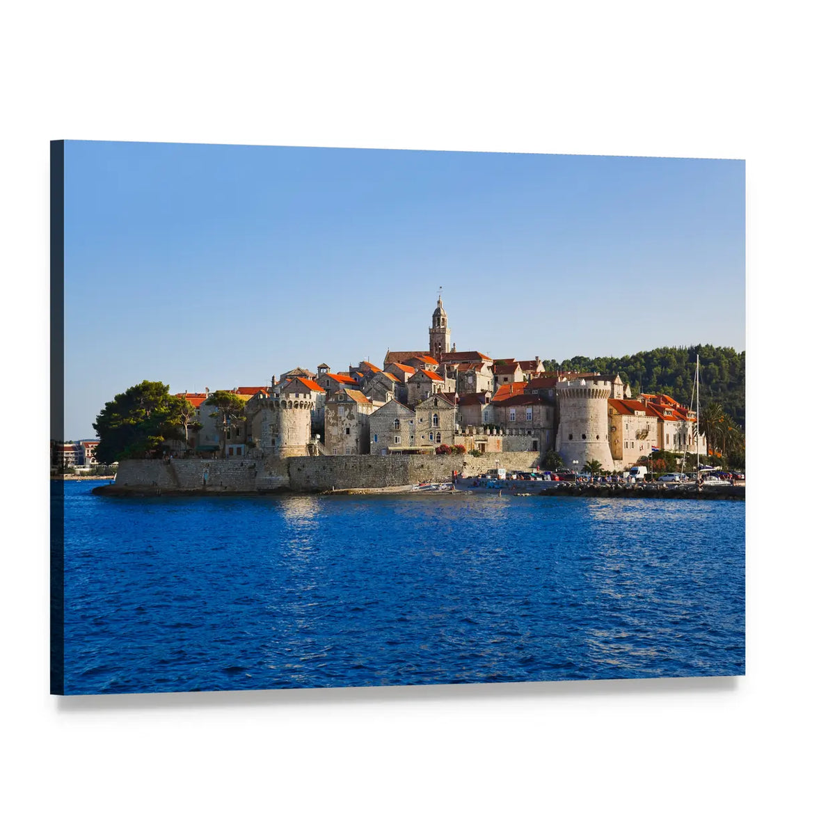 Korcula Town, Croatia Canvas Wall Art, single panel gallery wrapped canvas, angled product view