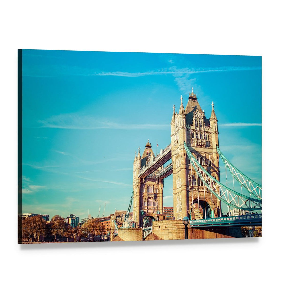 Tower Bridge in London Canvas Wall Art, single panel gallery wrapped canvas, angled product view