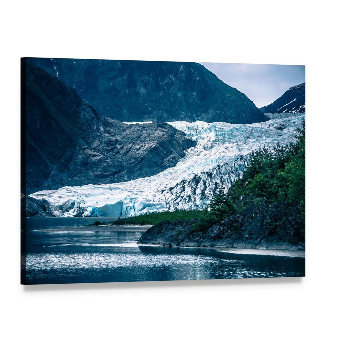 Mendenhall Glacier, Alaska Canvas Wall Art, single panel gallery wrapped canvas, angled product view
