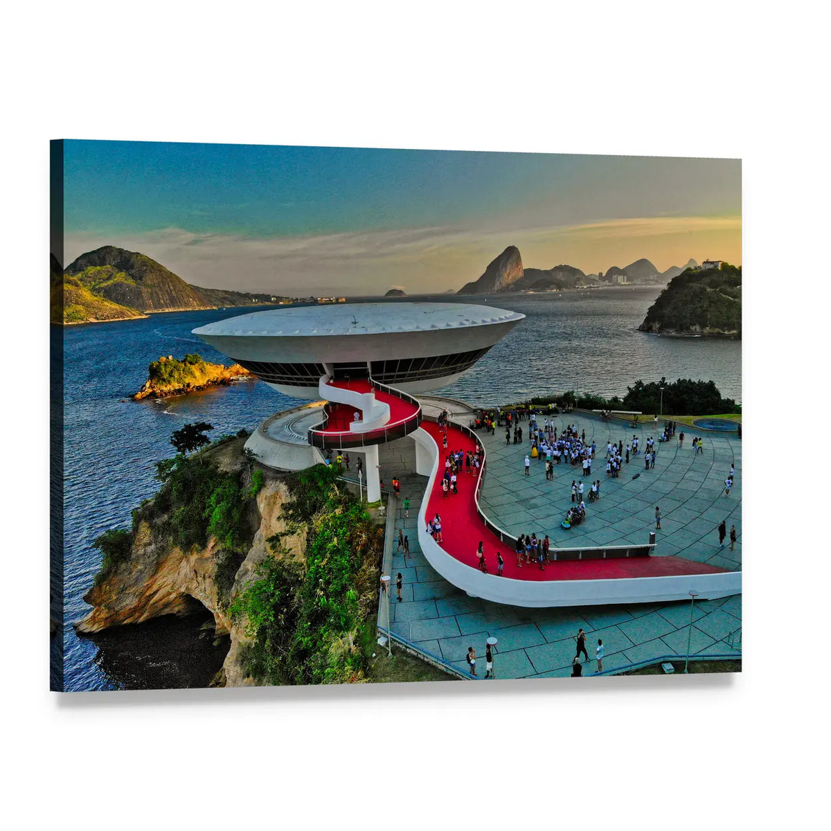 Mac Museum Brazil Canvas Wall Art, single panel gallery wrapped canvas, angled product view