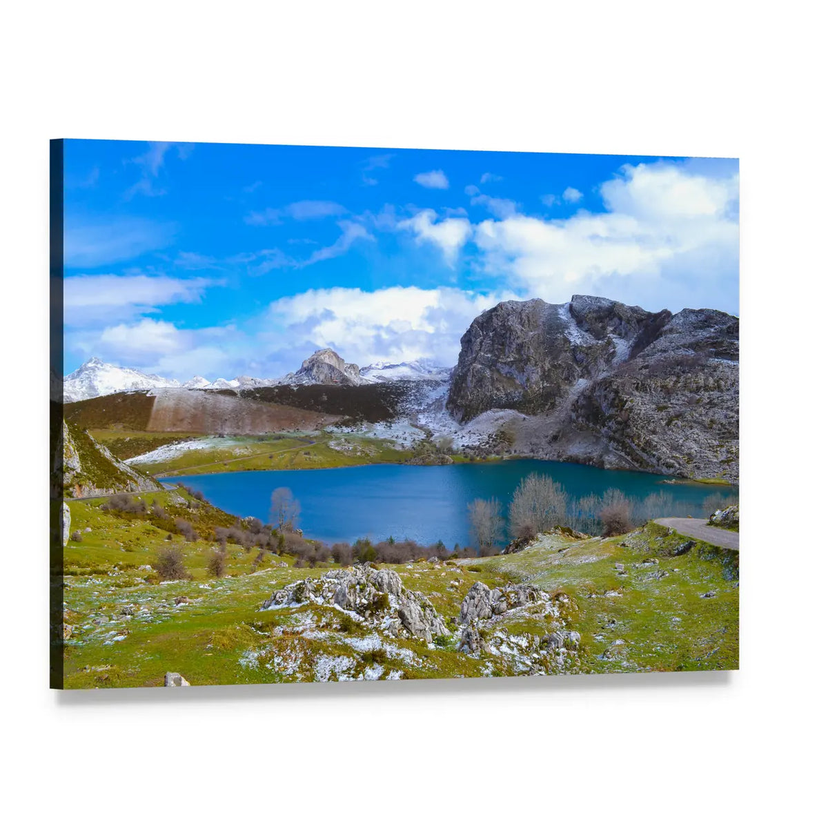 Enol Lake, Austria Canvas Wall Art, single panel gallery wrapped canvas, angled product view