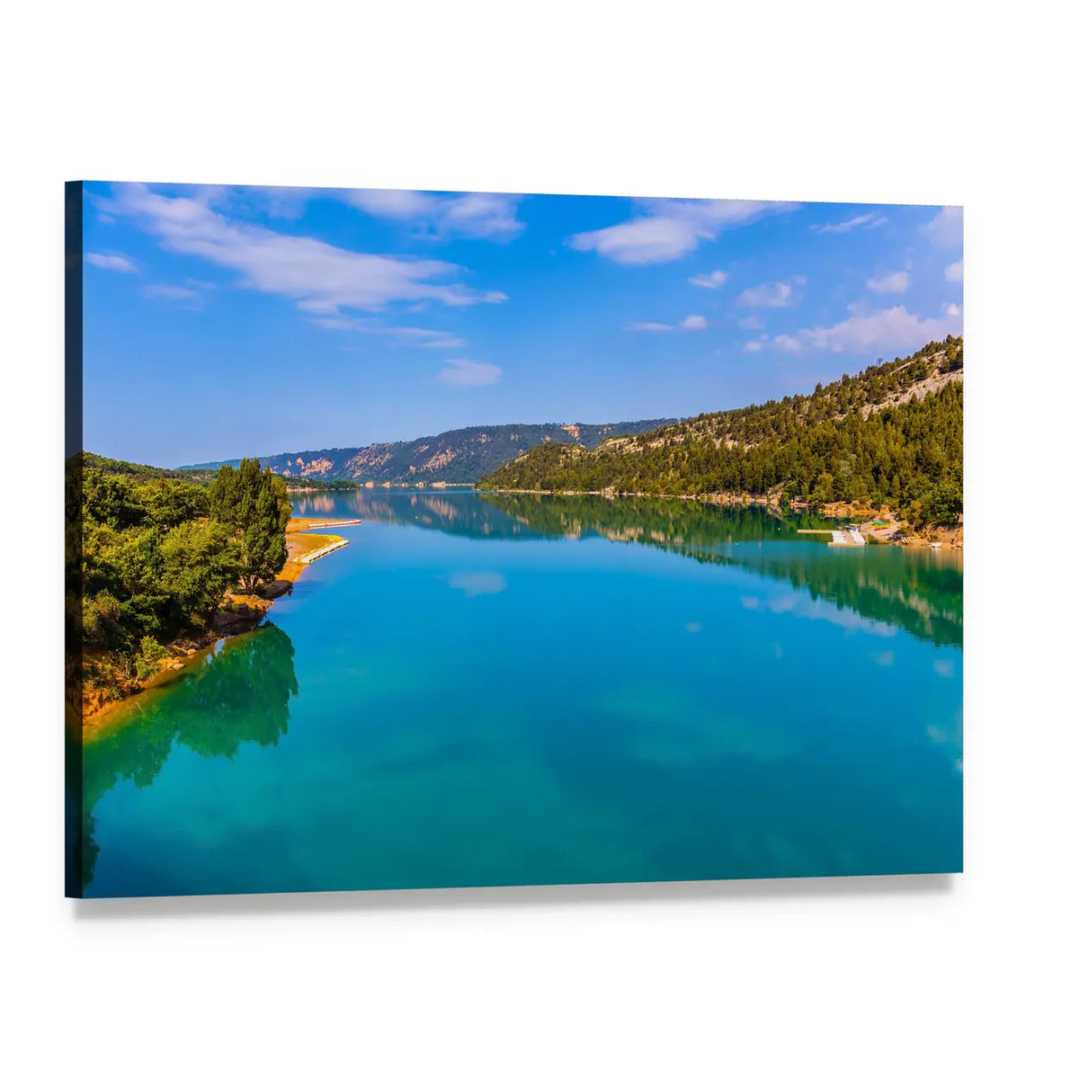 Emerald Water of Lake Sainte Canvas Wall Art, single panel gallery wrapped canvas, angled product view
