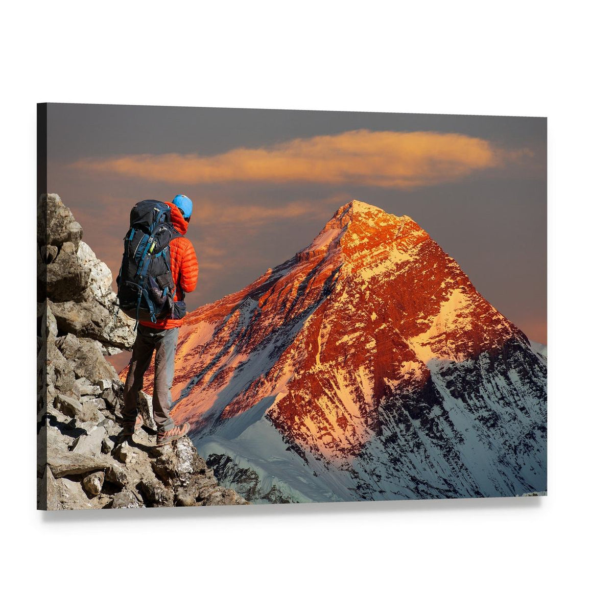 Mount Everest from Gokyo Valley Canvas Wall Art, single panel gallery wrapped canvas, angled product view