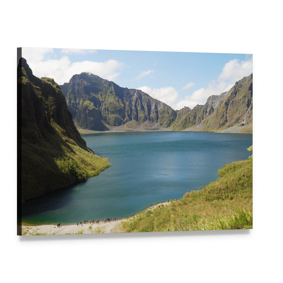 Crater Lake Philippines Canvas Wall Art, single panel gallery wrapped canvas, angled product view