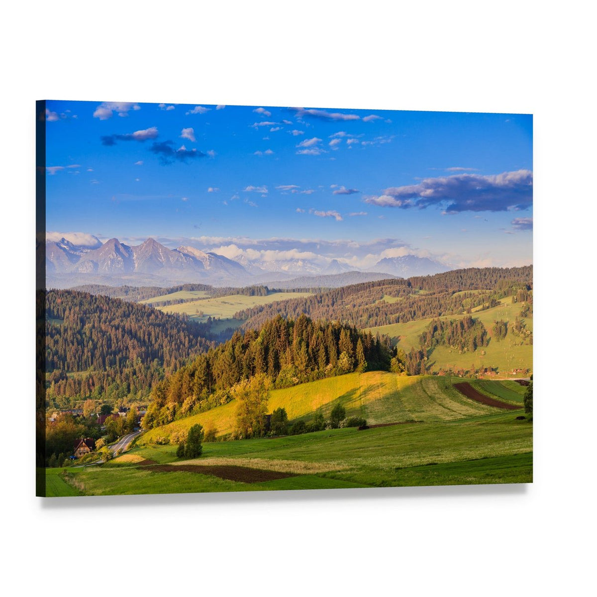 Pieniny Mountains in Poland Canvas Wall Art, single panel gallery wrapped canvas, angled product view