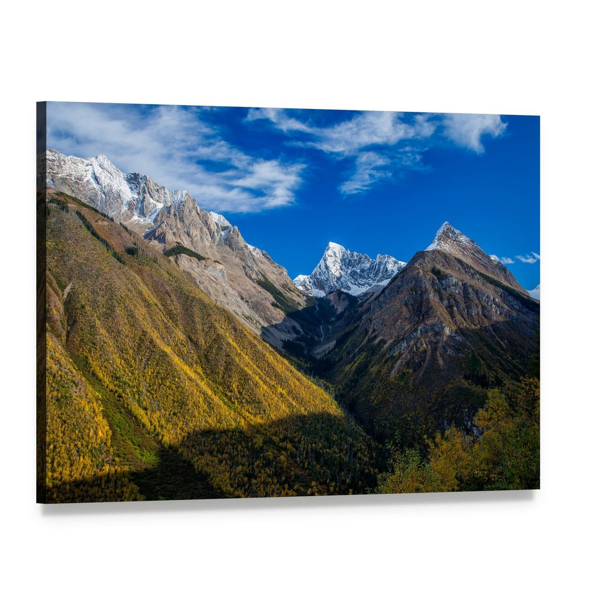 Canadian Rocky Mountains Canvas Wall Art, single panel gallery wrapped canvas, angled product view
