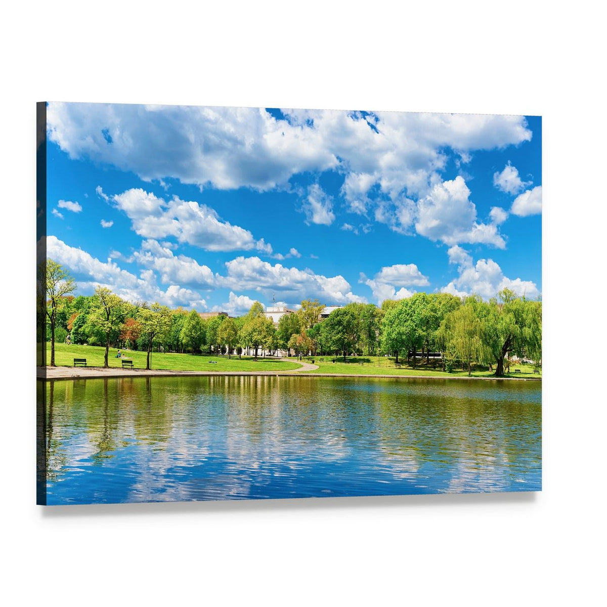 Pond at National Mall Canvas Wall Art, single panel gallery wrapped canvas, angled product view