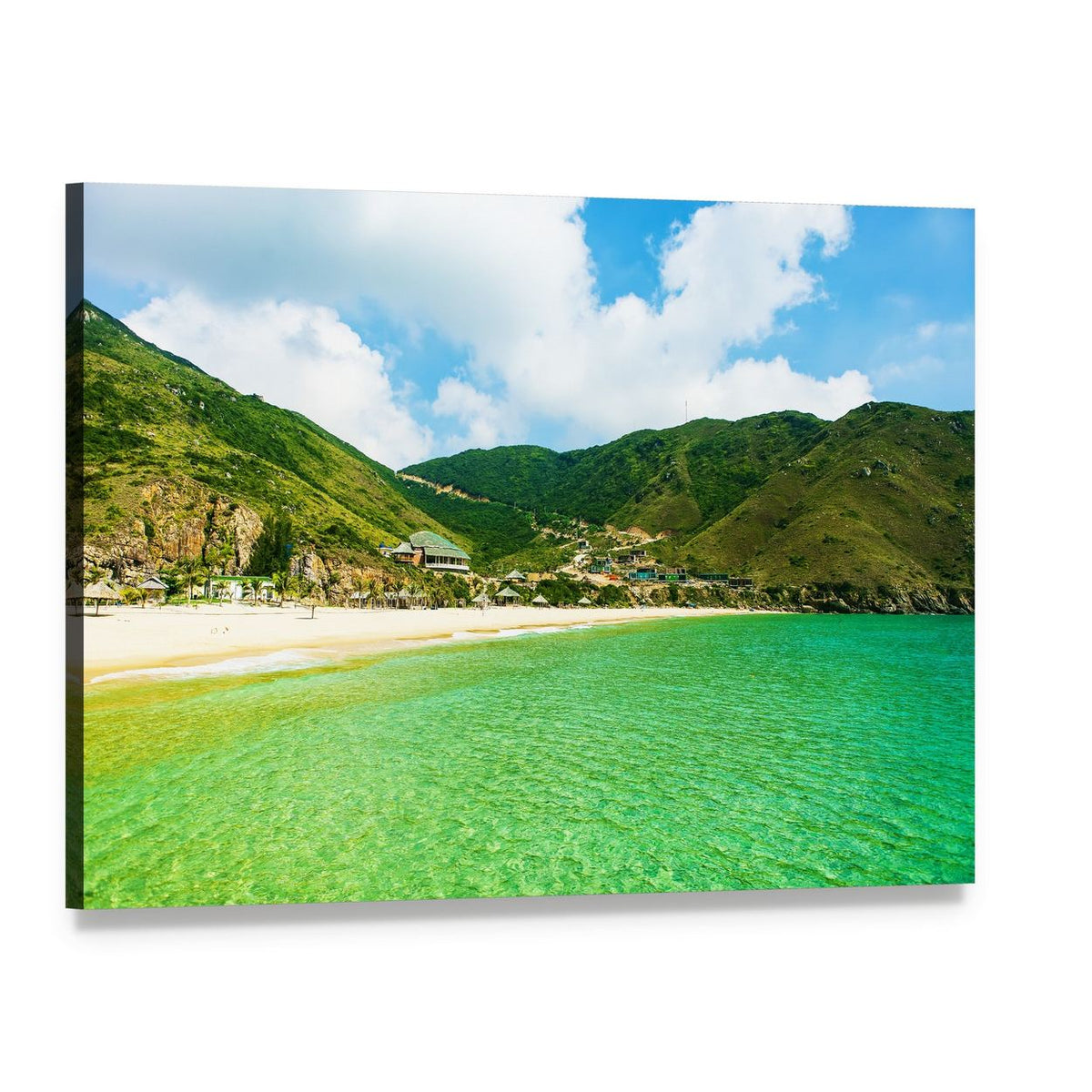 Ky Co Island Vietnam Beach Canvas Wall Art, single panel gallery wrapped canvas, angled product view