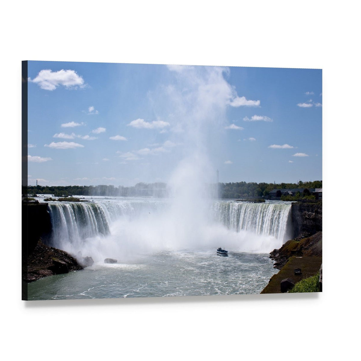 Horseshoe Falls Print Canvas Wall Art, single panel gallery wrapped canvas, angled product view