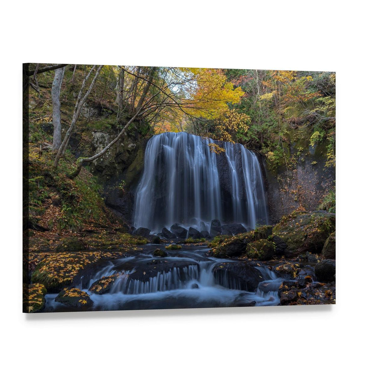 Tatsuzawafudo Waterfall Canvas Wall Art, single panel gallery wrapped canvas, angled product view