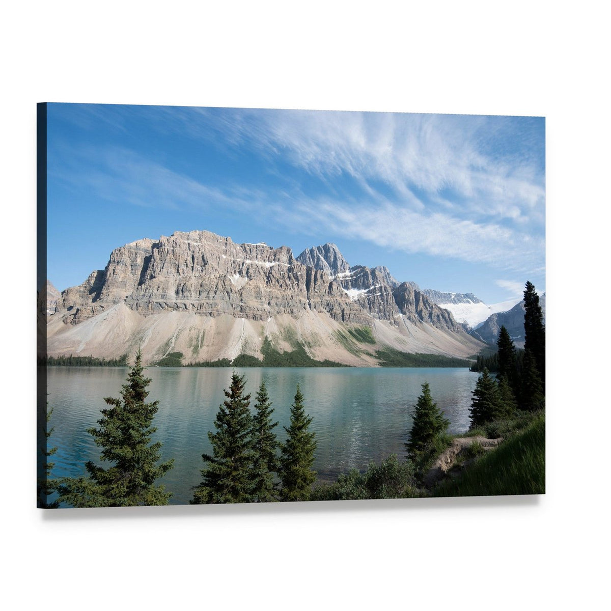 Lake Louise, Alberta Landscape Canvas Wall Art, single panel gallery wrapped canvas, angled product view