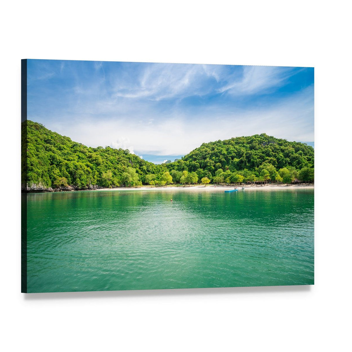 Ang Thong Tropical Island Beach Canvas Wall Art, single panel gallery wrapped canvas, angled product view