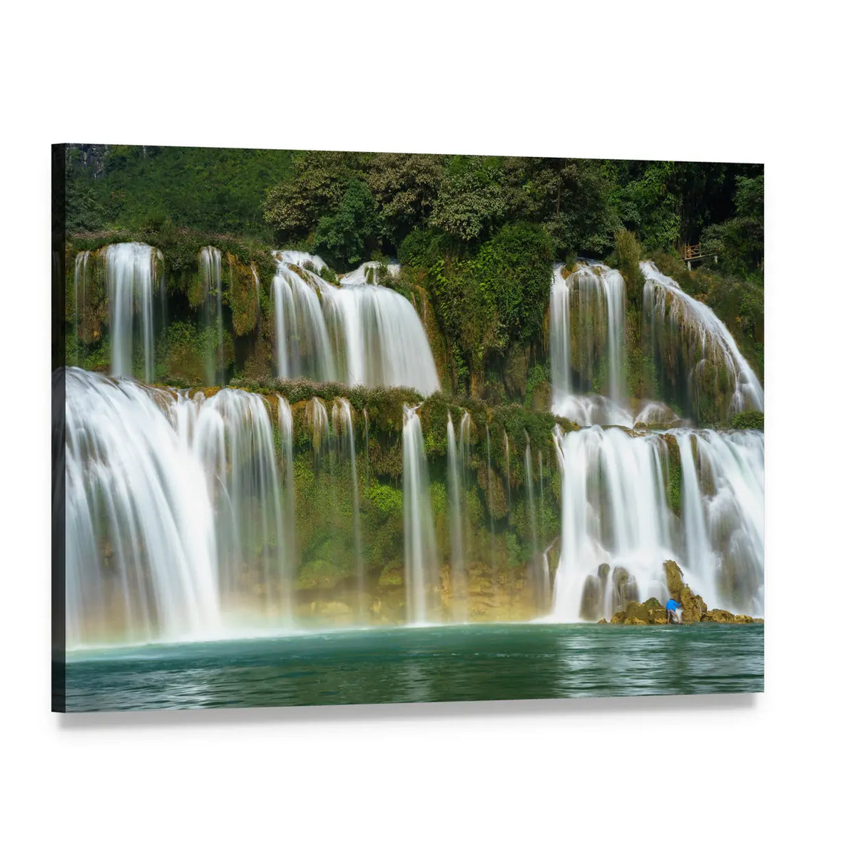 Ban Gioc Waterfall, Vietnam Canvas Wall Art, single panel gallery wrapped canvas, angled product view