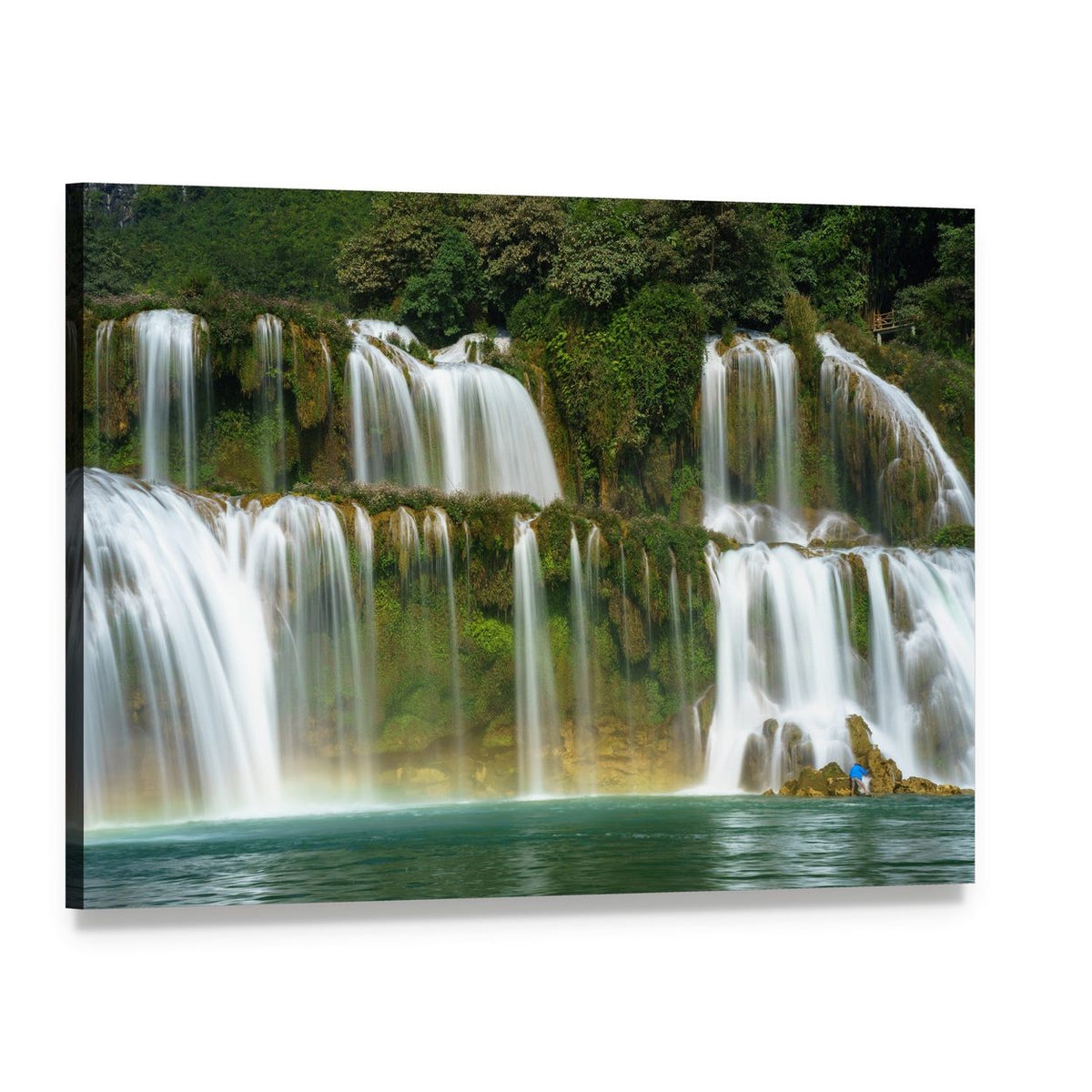 Ban Gioc Waterfall, Vietnam Canvas Wall Art, single panel gallery wrapped canvas, angled product view