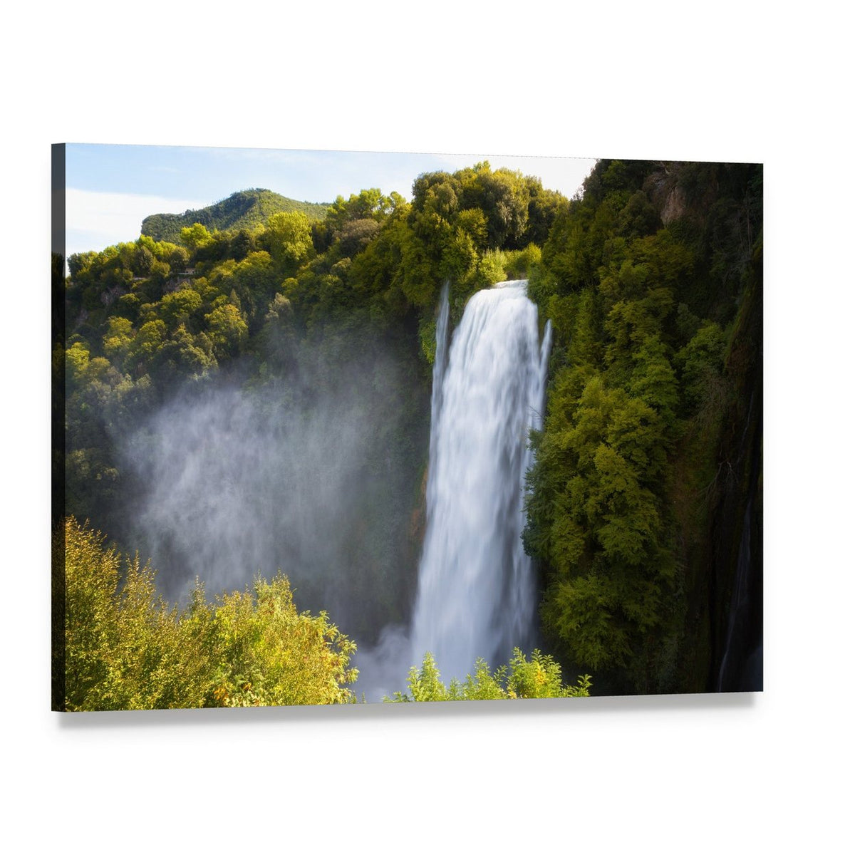 Marmore Waterfalls Canvas Wall Art, single panel gallery wrapped canvas, angled product view