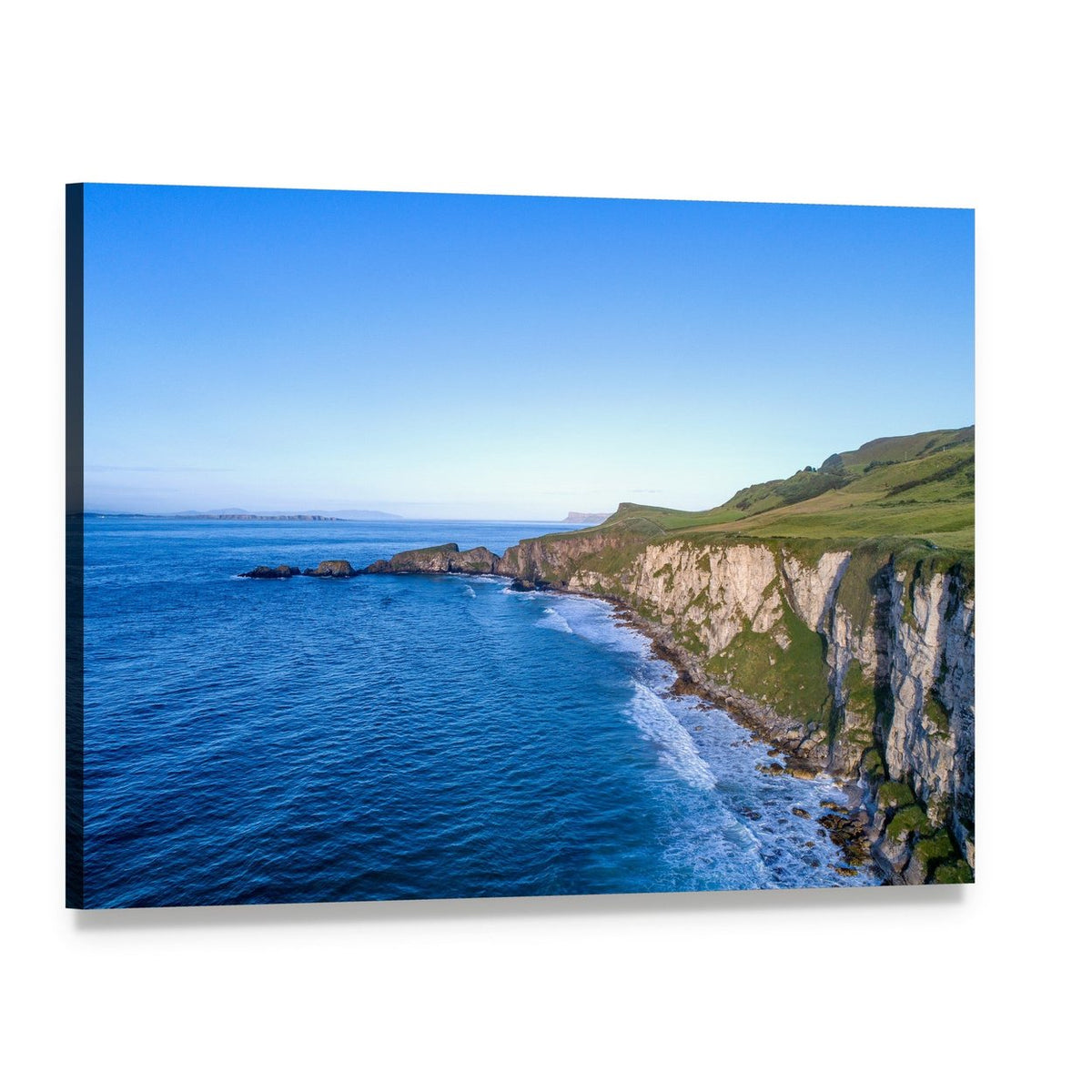 Atlantic Coast Cliffs Canvas Wall Art, single panel gallery wrapped canvas, angled product view