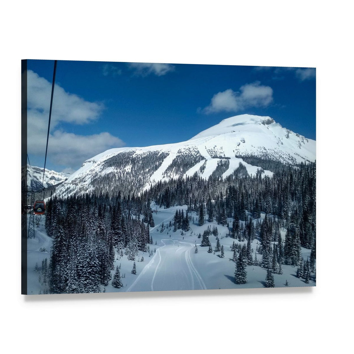 Canadian Ski Resort Landscape Canvas Wall Art, single panel gallery wrapped canvas, angled product view