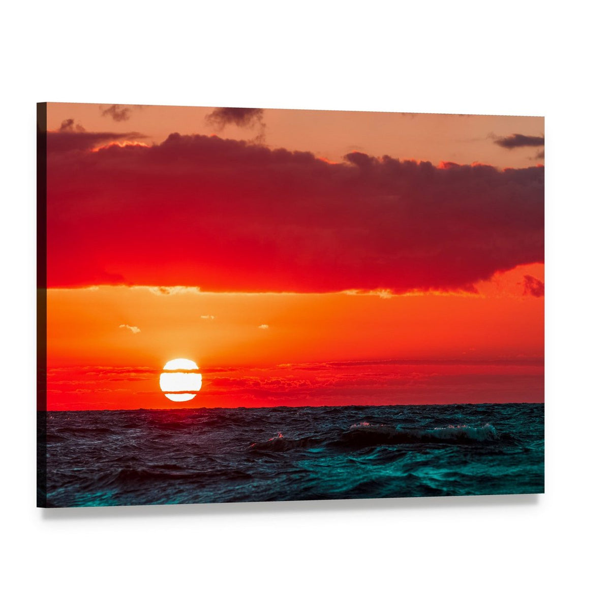 Sunset Over Baltic Sea Canvas Wall Art, single panel gallery wrapped canvas, angled product view