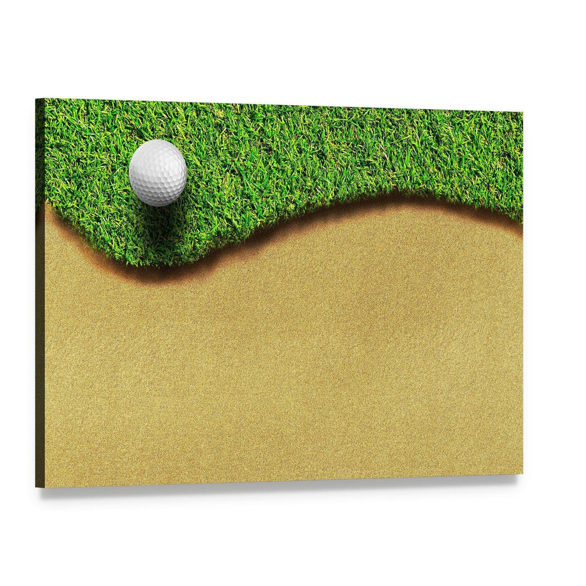 Golf Ball in Golf Course Canvas Wall Art, single panel gallery wrapped canvas, angled product view