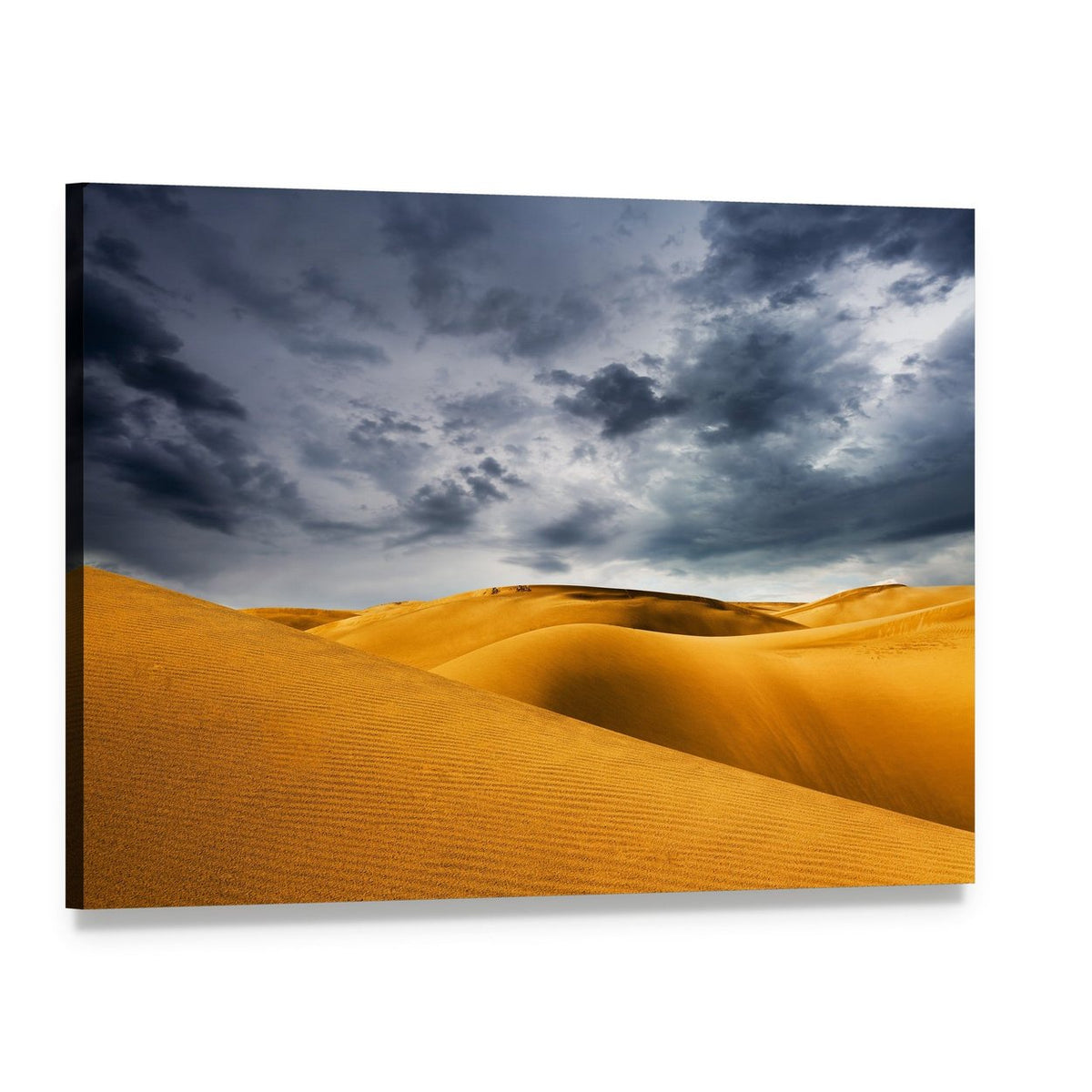 Stormy Sand Dunes Landscape Canvas Wall Art, single panel gallery wrapped canvas, angled product view