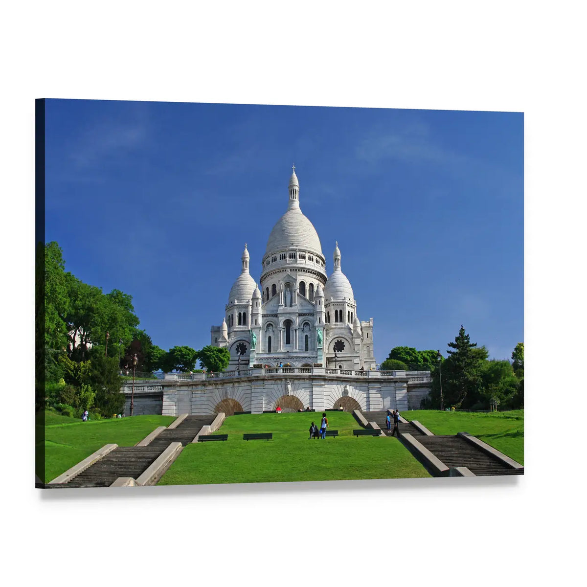 Sacré-cœur Basilica in Montmartre, Paris Canvas Wall Art, single panel gallery wrapped canvas, angled product view
