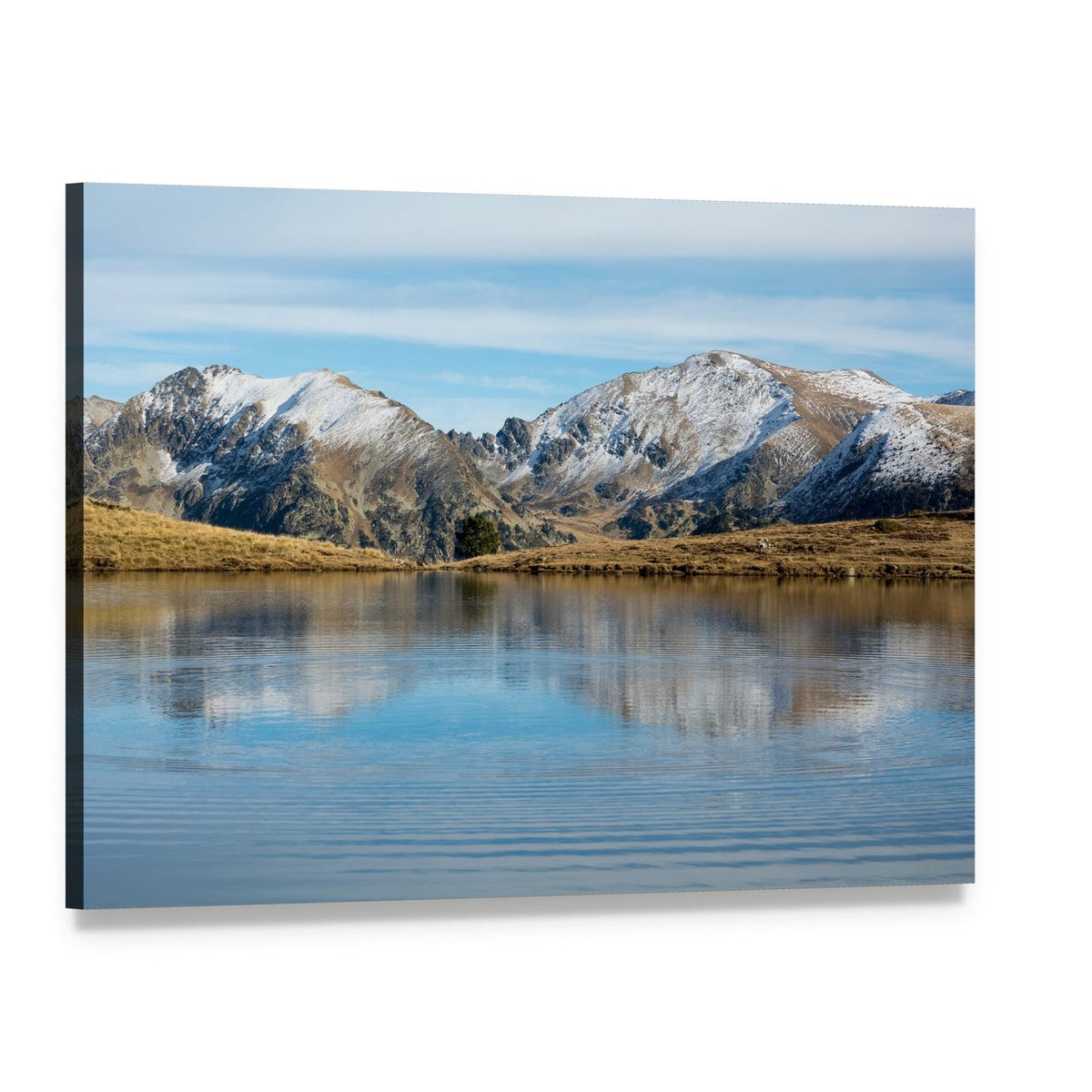 Lake Querol in Winter Canvas Wall Art, single panel gallery wrapped canvas, angled product view