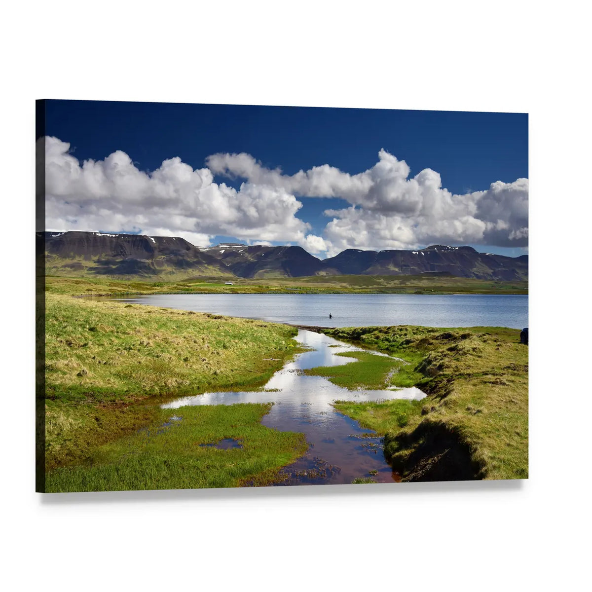 Lake Svinavatn, Iceland Canvas Wall Art, single panel gallery wrapped canvas, angled product view